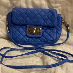 Quilted Blue Crossbody Bag Purse